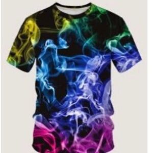 SHEIN Colorful Smoke Pattern Men's T-Shirt